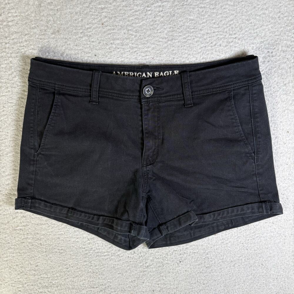 American Eagle Outfitters Black Women's Jean Shorts - Rolled Hem
